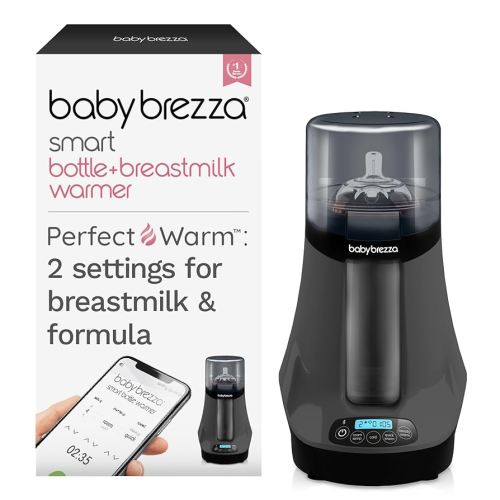 Baby Brezza Fast Baby Bottle Warmer - Smart Baby Milk Warmer + Breastmilk Warmer Defroster – 2 Unique Temperatures for Breastmilk + Formula - Universal Fit for All Bottles, Storage Bags + Food Jars
