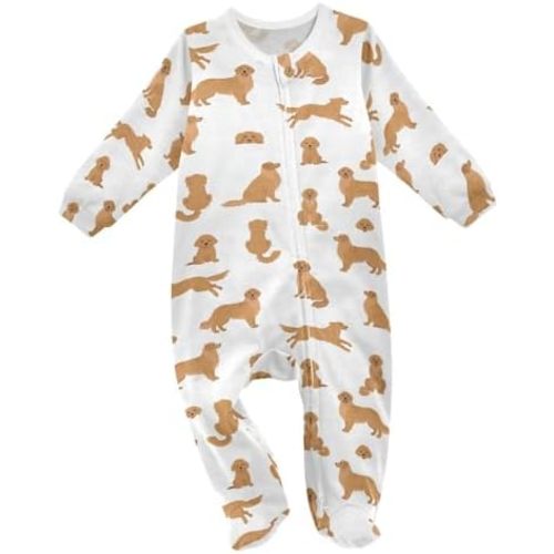 Dussdil Baby One-Piece Footies Newborn Rompers Pajamas Cotton Footed Pjs for Sleep Play Boys Girls
