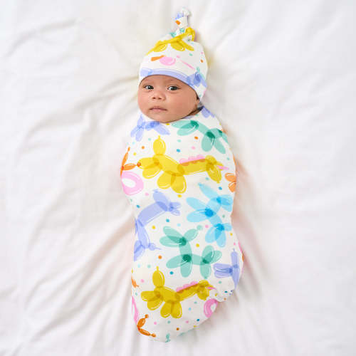 Balloon Bash Swaddle & Hat Set | Little Sleepies