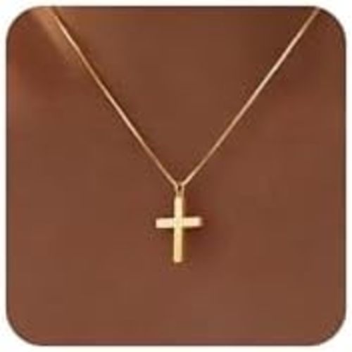 Cross Necklace for Women Girls, Dainty 14K Gold Silver Plated Cross Choker Pendant Jewelry Non Tarnish Waterproof Trendy Cute Simple Small Necklace Easter Christian Baptism Religious Faith Jewelry Gifts