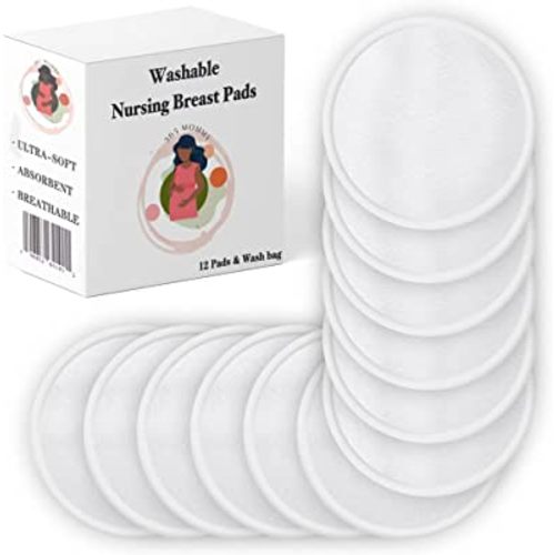 365 Mommy Nursing Pads for Breastfeeding Mothers Organic-Comfortable-Uniquely Crafted Washable Pads Super Absorbent Breastfeeding Pads Leak Proof Organic Bamboo (White)