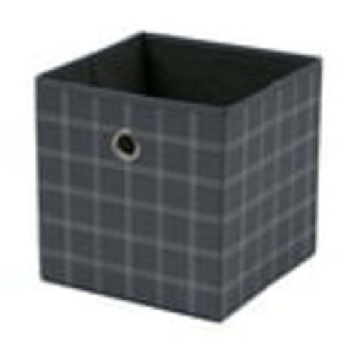 Mainstays Collapsible Fabric Storage Bin, Gray Windowpane, 10.5 in x 10.5 in x 10.75 in