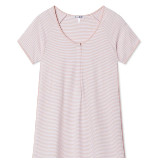 LAKE | Women | Pima Cotton Pajamas | Serene Blue Anemones Maternity Nightgown