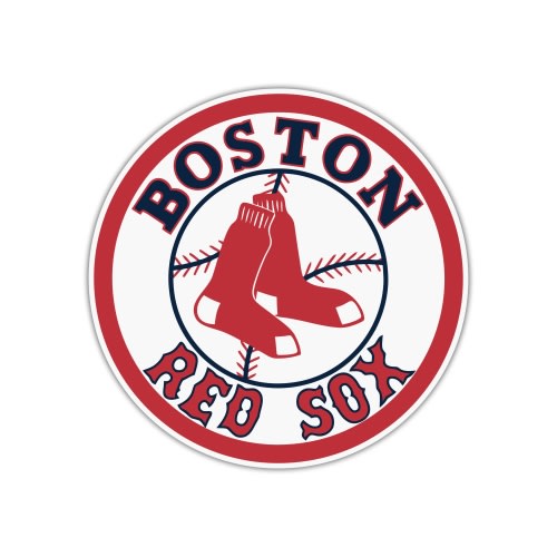 Boston Red Sox - Circle With Sox And Baseball - Full Color Vinyl Sticker - Custom Size