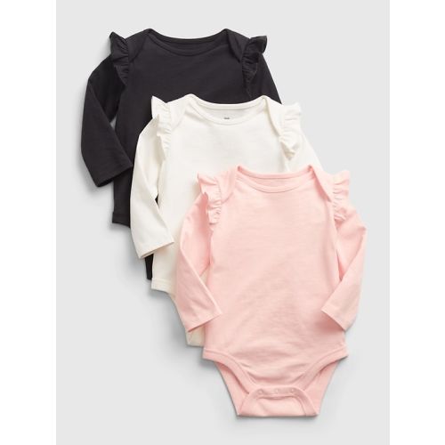 Baby 100% Organic Cotton Mix and Match Bodysuit (3-Pack) in pink cameo, size: 6-12 M