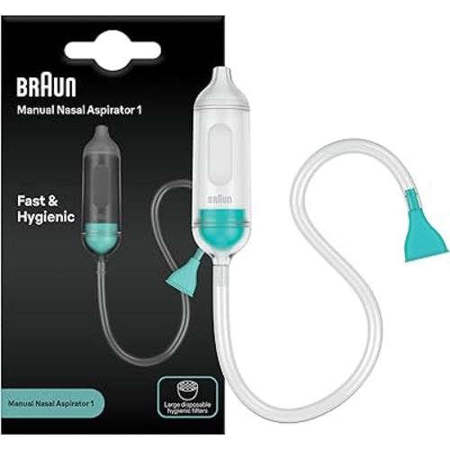Braun Manual Nasal Aspirator, Baby Nose Sucker, Gentle Congestion Relief