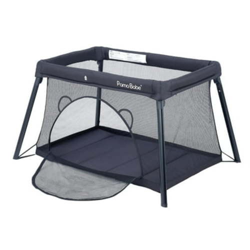 Pamo Babe Unisex Travel Playard for Toddler, Portable Crib for Baby Travel, Lightweight Playpen Foldable Playard for Outdoor, Indoor , 6-36 Months(Black)