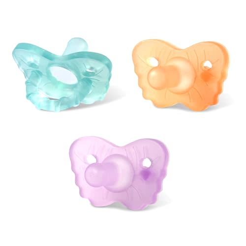 RaZbaby RaZzies Pacifier 3-Pack for Newborns &Infants 0m+ - Natural Nipple Shaped BPA Free Medical Grade Silicone - Nose Contoured Design - Lightweight, & Durable 1 Piece Design (Variety, 3-Pack)
