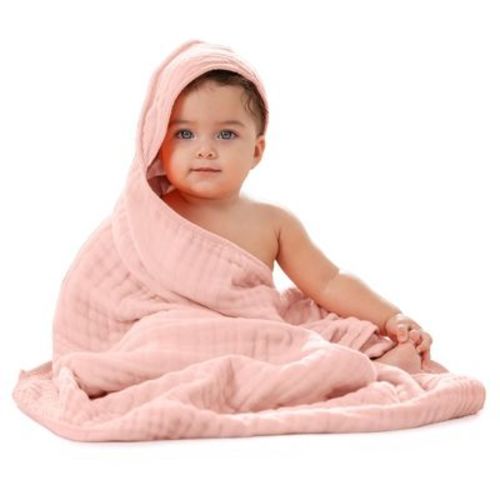 Comfy Cubs Hooded Baby Towels - 6 Layer, 100% Muslin Cotton - Large 32 X 32 Inch - 2-pack, Pacific Blue & Fern