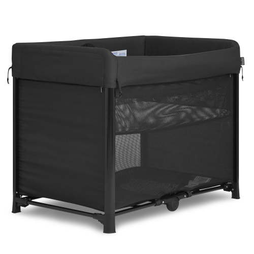 Evolur Zane Portable Playard with Bassinet black, Quick and Easy to Fold Baby Playard, Includes Thick Foam Mattress Pad with Removable & Washable Cover