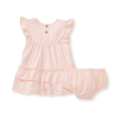 Organic Ruffle Toddler Girl Pink Dress