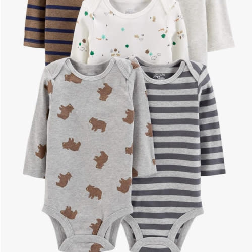Simple Joys by Carter's Baby-Boys Long-Sleeve Bodysuit Pack of 5Bodysuit