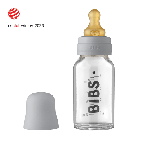 Baby Glass Bottle Complete Set 110ml - Cloud