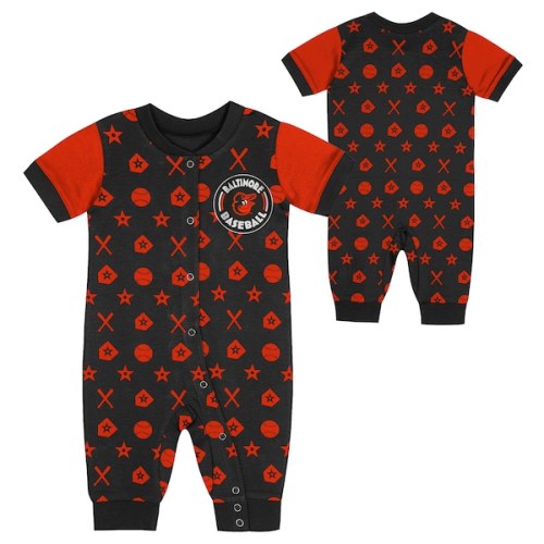 Newborn Baltimore Orioles  Black Hard 90 Coveralls
