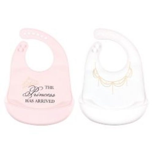 Little Treasure Baby Girl Silicone Bibs 2pk, Princess, One Size