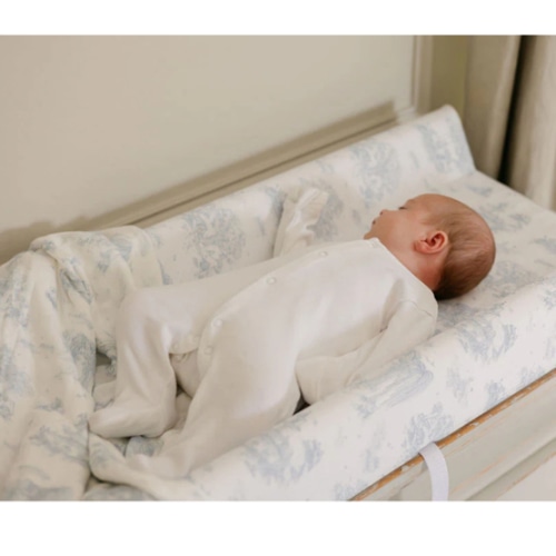 Spring Toile Blue Contour Change Pad | The Gilded Bird – The Gilded Bird US