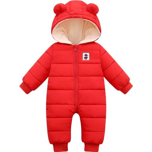 Ohrwurm Baby Snowsuit Winter Coat Fleece Lining Warm Hoodie Romper Puffer Jacket
