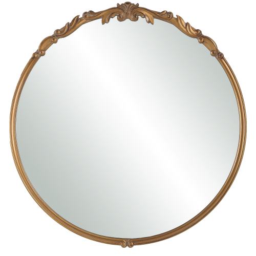 allen + roth 28.0-Inches W x 29.0-Inches H Round Gold Framed Wall Mirror