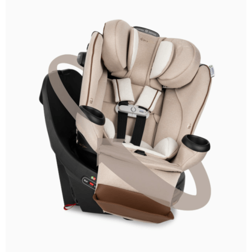 Evenflo Revolve 360 Extend All-in-One Rotating Car Seat with Green & Gentle Fabric, Champagne, 2024