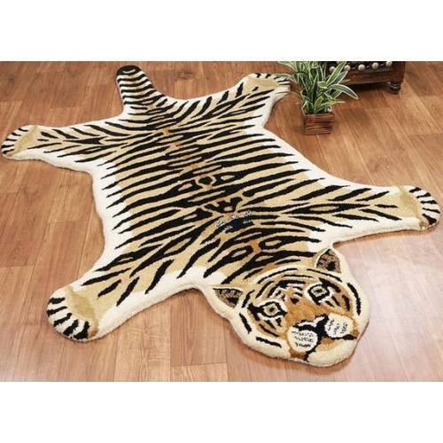 Hand-tufted Tiger Skin Shape Wool Rug Hand Tufted for Living - Etsy