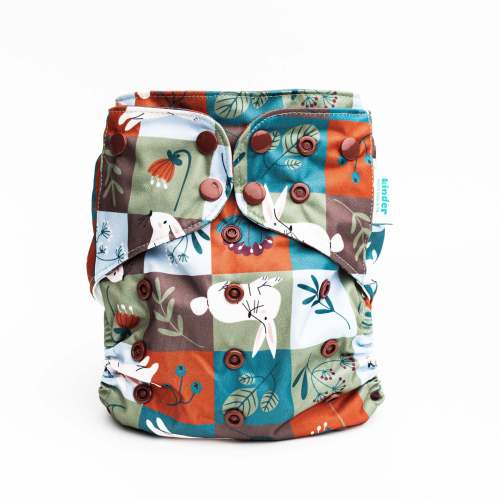 Animals and Insects: Essentials Pocket Cloth Diaper with Athletic Wicking Jersey, Grows with your Baby
