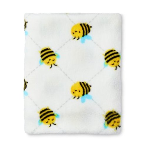 Parent's Choice Plush Baby Easter Blanket for Infants, Happy Bees, 30" x 36"