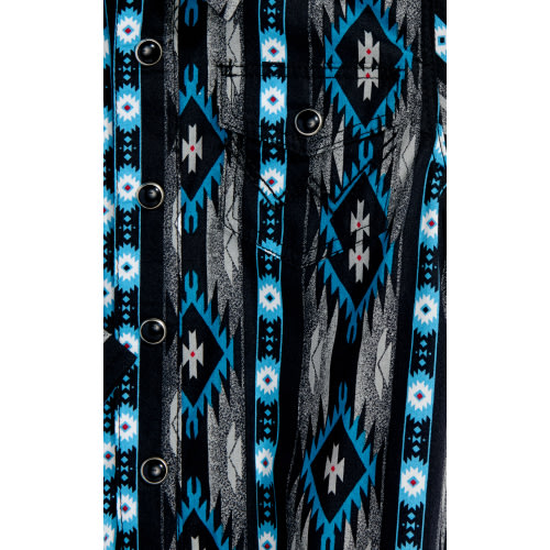 Wrangler Checotah Infant Boy's Black & Grey Aztec Print Western Onesie