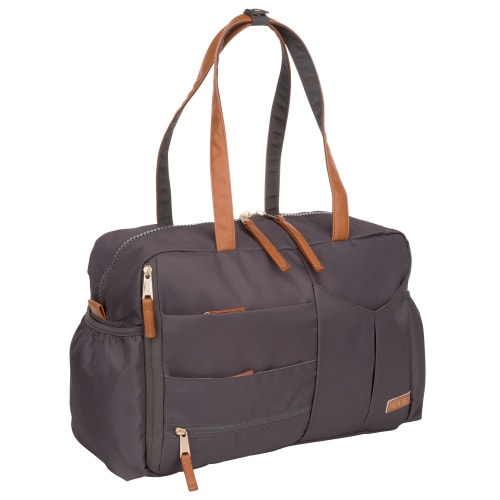 MoDRN Oliver Let’s Go Tote Child Diaper Bag with Changing Pad and Stroller Straps, Gray, Unisex,