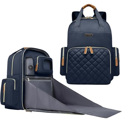 Diaper Bag Backpack with Changing Station, Baby Diaper Bag Organizer for Moms Dads Large Baby Changing Bags - Blue