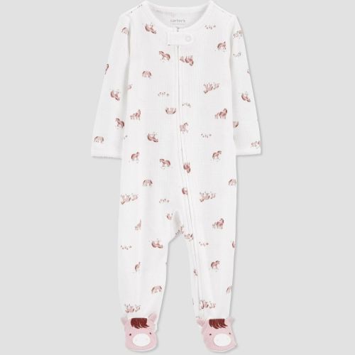 Carter's Just One You®️ Baby Girls' Sleep N' Play - Ivory/pink Newborn