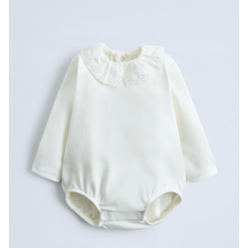 COMBINATION PLUSH BODYSUIT WITH PETER PAN COLLAR - Oyster-white | ZARA United States