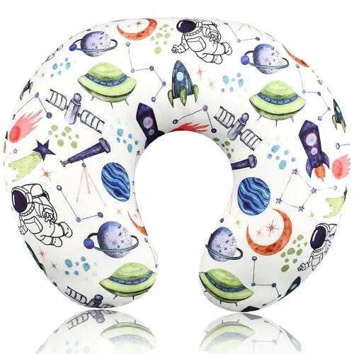 TANOFAR Nursing Pillow Cover Boy, Stretchy Breast Feeding Pillow Covers, Soft & Skin-Friendly, Removable Nursing Support Pillow Slipcover, Space Shuttle
