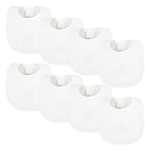 Tiny Twinkle, Baby/Infant Waterproof and Absorbent Feeding Bibs, White, 8-Pack