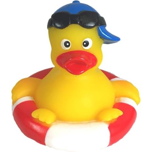 3" Pool Rubber Duck [Floats Upright] - Baby Safe Bathtub Bathing Toy