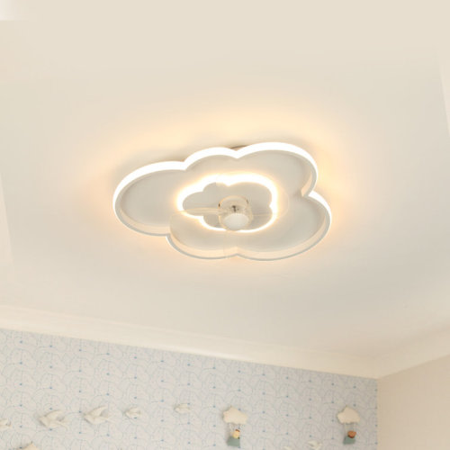 Deanah 19.7’‘ Flush Mount Ceiling Fan with Led Light and Remote Control