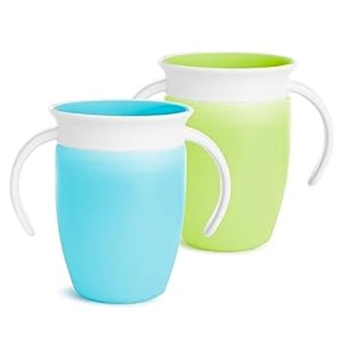 Amazon.com : Munchkin® Miracle® 360 Trainer Sippy Cup with Handles, Spill Proof, 7 Ounce, 2 Pack, Green/Blue : Baby