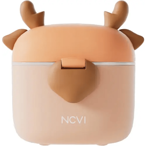 NCVI Baby Formula Dispenser On The Go, Formula Container to Go, Formula Holder for Travel, Outdoor Picnic with Baby Infant, Portable Container for Milk Powder, Snacks, Candy, Fruits (Brown Deer)