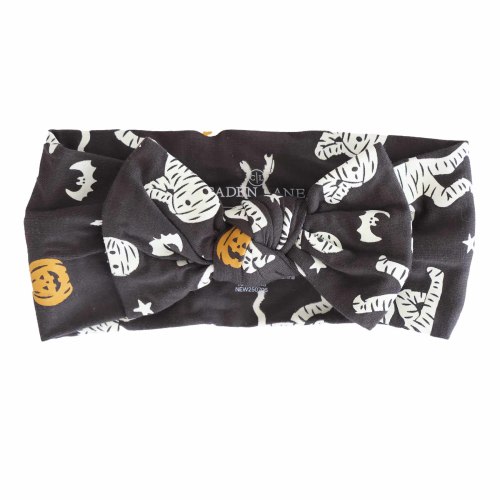 Midnight Mummies Knit Large Bow Headwrap