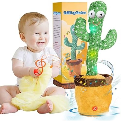 Dancing Talking Cactus Baby Toys Boy Girl Gifts, Singing Mimicking Recording Toys Repeats What You Say, Comes with 120 English Songs Singing Talking Musical Toys