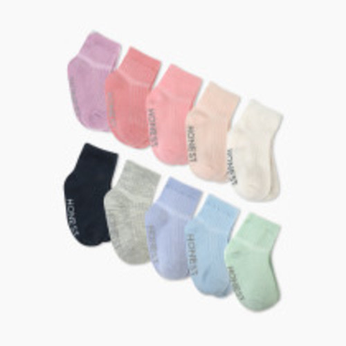 Honest Baby Clothing 10-Pack Cozy Socks - Pink Sunset, 12-24 M