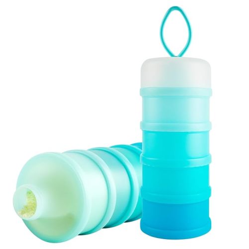 Formula Dispenser On The Go,XUNICUTE Baby Formula Container to Go, Travel Stackable Kids & Toddler Snack Containers, Blue - 1 Unit