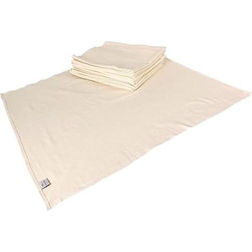 OsoCozy Unbleached Birdseye Flat Cloth Diapers (1 Dozen) - 27.5 x 30.5 Inches, One-Layer Flat Cloth Baby Nappies Made of Soft, Durable 100% Birdseye Weave Cotton
