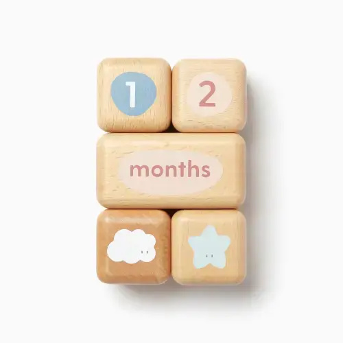 MORI Wooden Baby Milestone Blocks