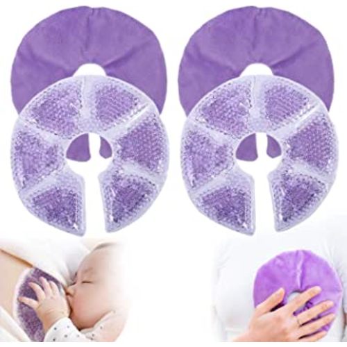 Breast Therapy Pads, Hot Cold Breastfeeding Gel Pads, Breastfeeding Essentials and Postpartum Recovery, Nursing Breast Pads Pain Relief for Mastitis, Engorgement, Microwavable