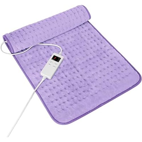 Heating Pad for Period Cramps, Heating Pad for Back/Neck/Shoulder Muscle Pain, 6 Heating & 4 Timer Setting, Auto Shut Off, Dry/Moist Heat & Machine Washable, Birthday Christmas Gifts for Women Mom