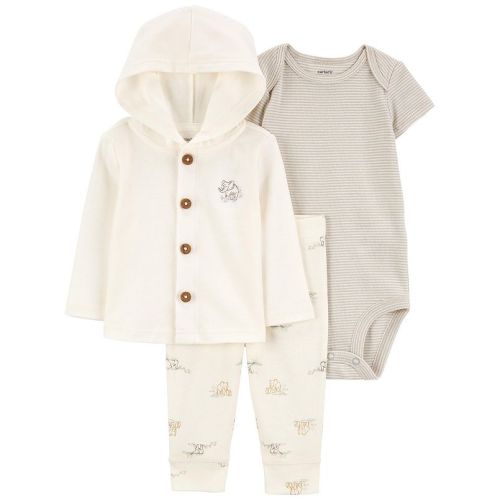Baby Carter's 3-Piece Elephant Button Front Little Jacket Set