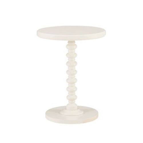 17" Teyla Traditional Round Wood Accent Spindle Table Off White - Powell: Sturdy Pedestal Base, MDF