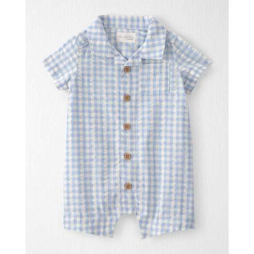 Baby Boy Seersucker Romper Made with Organic Cotton  - Little Planet | Carter's