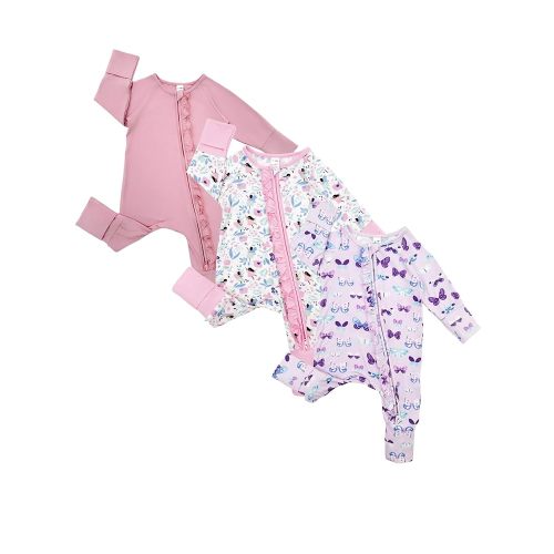 Bow Dream Baby Girl Clothing Footies Bamboo Rayon Baby Girl Clothes Baby Romper Jumpsuit Newborn-24 Months