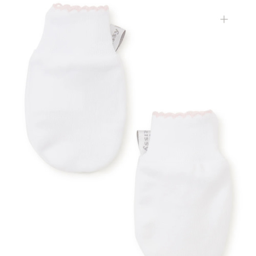 White/Pink Kissy Basics Mittens
